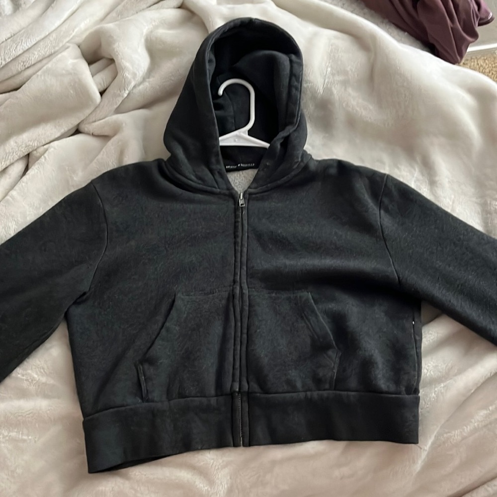 Brandy Melville Cropped Crystal Hoodie